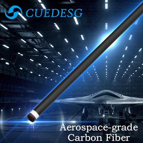 Carbon Fiber Pool Cue Stick 10.5mm/11.8mm/12.5mm,Low Deflection Pool Stick with Rare Wood Butt,Professional Cue Stick with Box Case