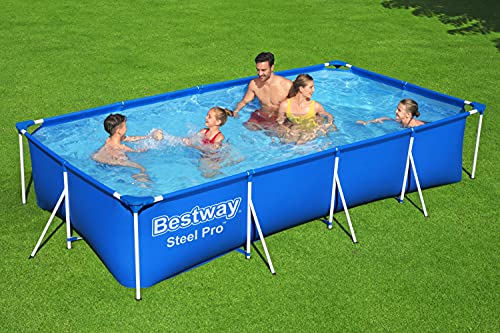 Bestway Steel Pro Frame Pool ohne Pumpe 400 x 211 x 81 cm , blau, eckig