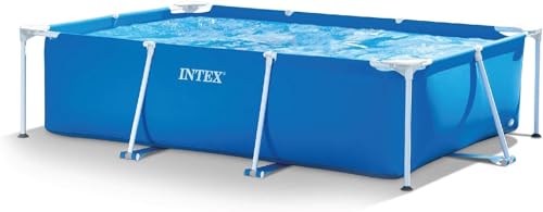 Intex Rectangular Frame Pool -Aufstellpool - 300 x 200 x 75 cm & Krystal Clear Cartridge Filter Pump - Pool Kartuschenfilteranlage - 900 L/H