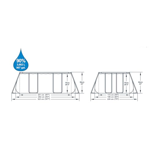 Bestway Power Steel Pools-Rechteck, Mehrfarbig