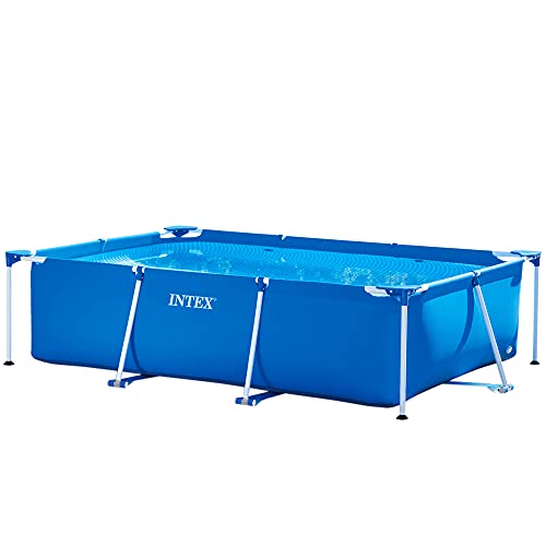 Intex Rectangular Frame Pool - Aufstellpool - 260 x 160 x 65 cm & Krystal Clear Cartridge Filter Pump - Pool Kartuschenfilteranlage - 900 L/H
