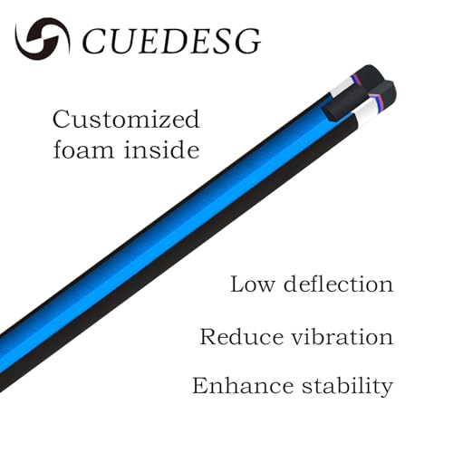 Carbon Fiber Pool Cue Stick 10.5mm/11.8mm/12.5mm,Low Deflection Pool Stick with Rare Wood Butt,Professional Cue Stick with Box Case