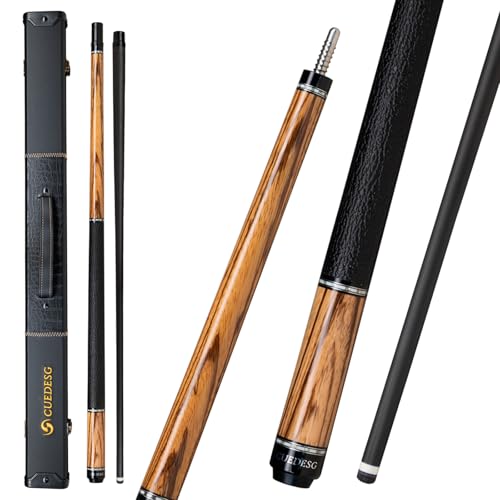 Carbon Fiber Pool Cue Stick 10.5mm/11.8mm/12.5mm,Low Deflection Pool Stick with Rare Wood Butt,Professional Cue Stick with Box Case