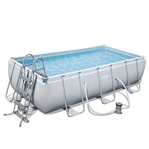 Bestway Swimming Pool, 404x201x100 cm, Rectangular, Steel Frame, 6478.0 Liters, Tri-Tech™, for Backyard Recreation and Summer Swimming Fun