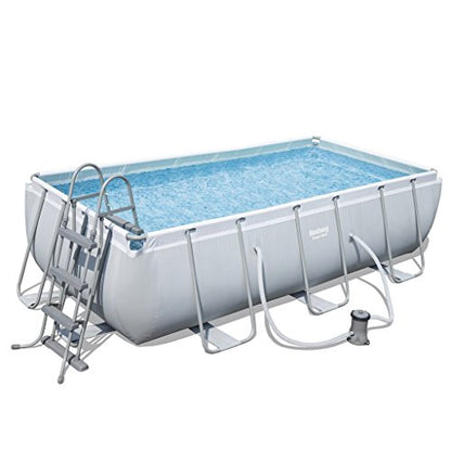 Bestway Swimming Pool, 404x201x100 cm, Rectangular, Steel Frame, 6478.0 Liters, Tri-Tech™, for Backyard Recreation and Summer Swimming Fun