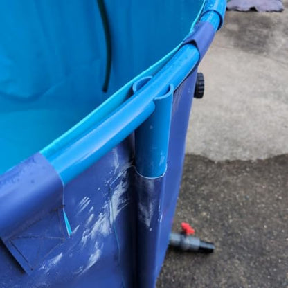 Faltbarer, runder PVC-Pool (628 l) mit Stützgewebe für Fische und Kois, blau, 1 x 0,8 m, ideal für Gärten und Hinterhöfe