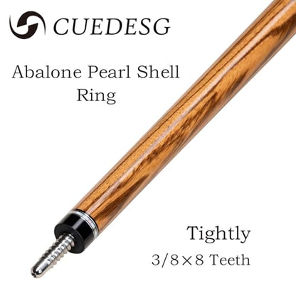 Carbon Fiber Pool Cue Stick 10.5mm/11.8mm/12.5mm,Low Deflection Pool Stick with Rare Wood Butt,Professional Cue Stick with Box Case