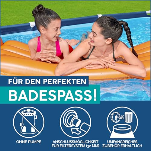 Bestway Steel Pro Frame Pool ohne Pumpe 400 x 211 x 81 cm , blau, eckig