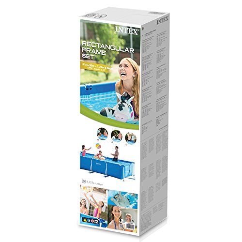 Intex Rectangular Frame Pool - Aufstellpool - 450 x 220 x 84 cm & Steinbach Filteranlage Active Balls+, Umwälzleistung 3,8 m³/h, Anschluss Ø 32/38