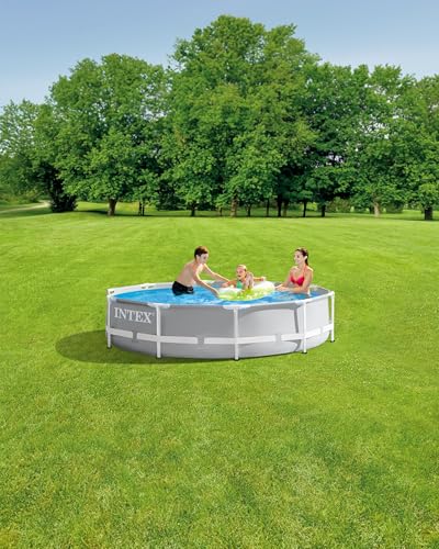 Intex Frame Pool Set Prisma Rondo Ø 305 x 76 cm, oberirdischer Pool, blau / weiß, 28702GN