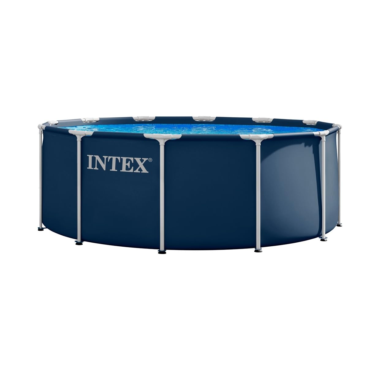 Intex Metal Frame Pool Set - Aufstellpool - Ø 457 x 122 cm - Zubehör enthalten, Grau, 28236