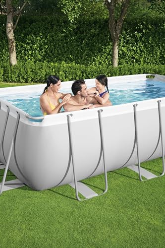 Freistehender Pool, 404 x 201 x 100 cm, Bestway Rechteckig, Power Steel Rohrpool