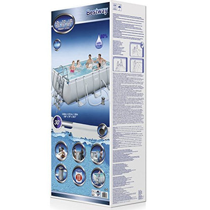 Bestway Swimming Pool, 404x201x100 cm, Rectangular, Steel Frame, 6478.0 Liters, Tri-Tech™, for Backyard Recreation and Summer Swimming Fun