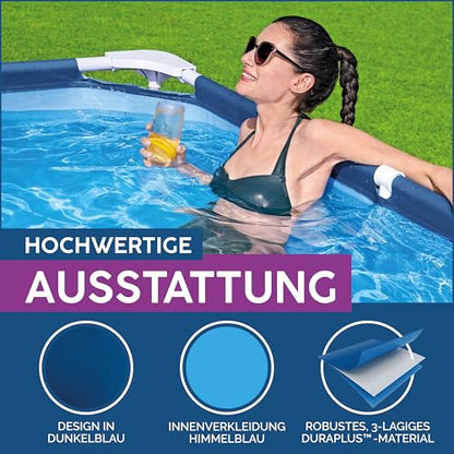 Bestway Steel Pro Frame Pool ohne Pumpe 400 x 211 x 81 cm , blau, eckig