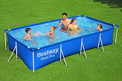 Bestway Steel Pro Frame Pool ohne Pumpe 400 x 211 x 81 cm , blau, eckig