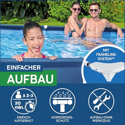 Bestway Steel Pro Frame Pool ohne Pumpe 400 x 211 x 81 cm , blau, eckig