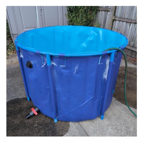 Faltbarer, runder PVC-Pool (628 l) mit Stützgewebe für Fische und Kois, blau, 1 x 0,8 m, ideal für Gärten und Hinterhöfe