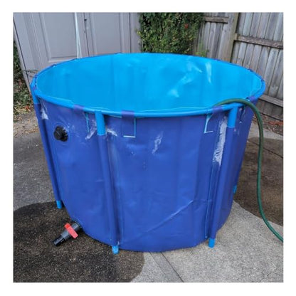 Tragbarer, runder PVC-Fischteich für den Außenbereich, 1060 l, mit Stoffauskleidung und Halterung für Koi/Fische, faltbares Wasserbecken 1,5 x 0,6 m