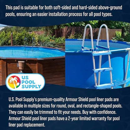 U.S. Pool Supply Ground Shield 4,7 m x 9,6 m ovale, robuste Poolfolie für oberirdische Schwimmbäder – schützt Poolfolie, verhindert Durchstiche