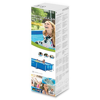 Intex Rectangular Frame Pool -Aufstellpool - 300 x 200 x 75 cm & Krystal Clear Cartridge Filter Pump - Pool Kartuschenfilteranlage - 900 L/H