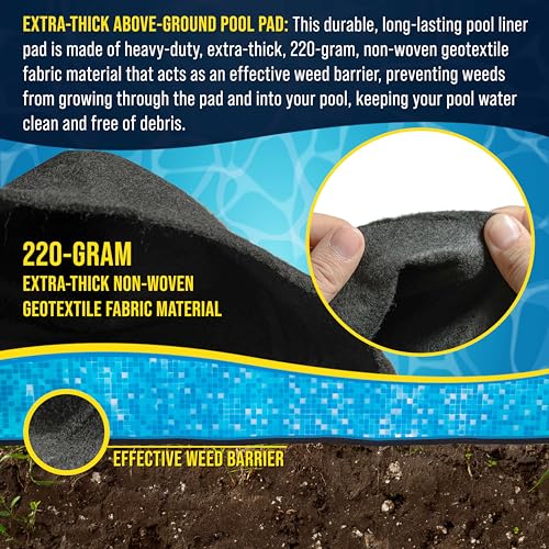U.S. Pool Supply Ground Shield 4,7 m x 9,6 m ovale, robuste Poolfolie für oberirdische Schwimmbäder – schützt Poolfolie, verhindert Durchstiche