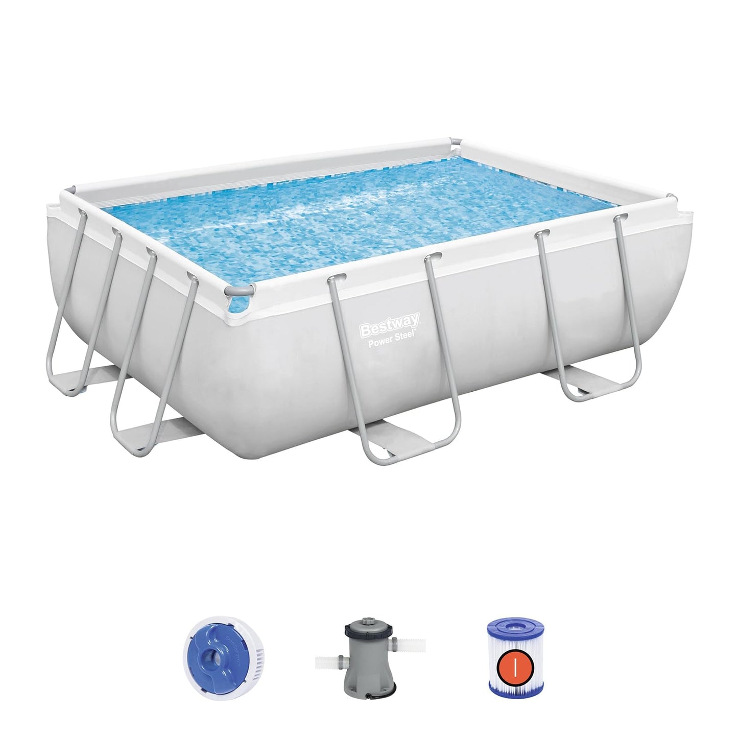 Bestway Power Steel Pools-Rechteck, Mehrfarbig