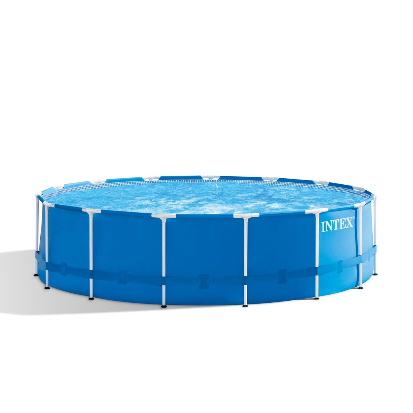 Intex Metal Frame Pool Set - Aufstellpool - Ø 457 x 122 cm - Zubehör enthalten, Grau, 28236