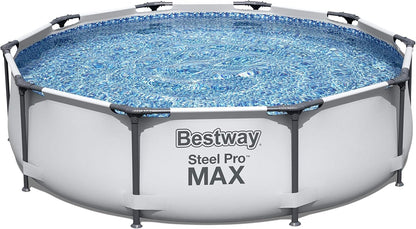 Bestway Swimming Pool, 404x201x100 cm, Rectangular, Steel Frame, 6478.0 Liters, Tri-Tech™, for Backyard Recreation and Summer Swimming Fun