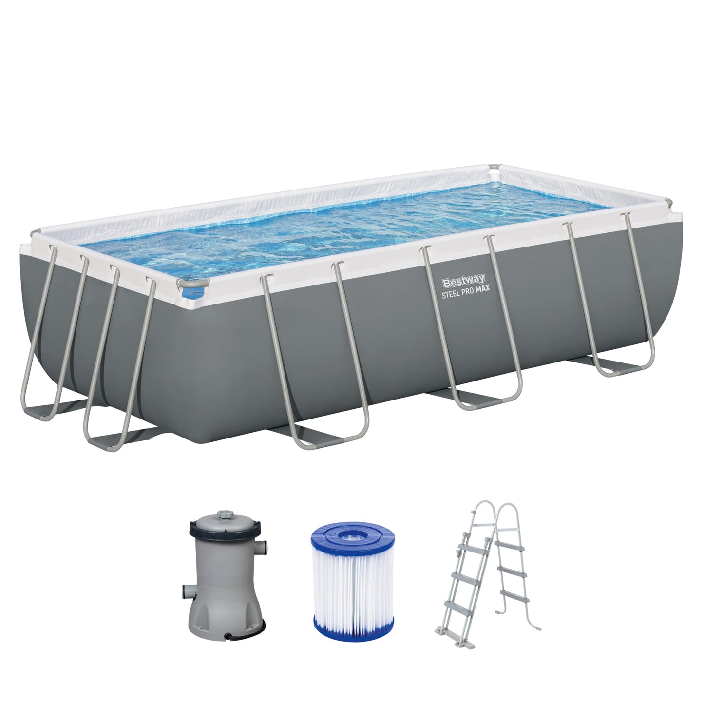 Bestway Power Steel Rectangular Pool Set 404 x 201 x 100 cm