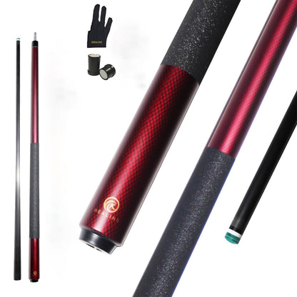 Carbon Fiber Pool Cue Stick 10.5mm/11.8mm/12.5mm,Low Deflection Pool Stick with Rare Wood Butt,Professional Cue Stick with Box Case