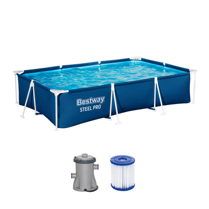 Bestway Steel Pro Frame Pool ohne Pumpe 400 x 211 x 81 cm , blau, eckig