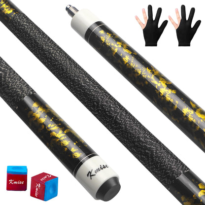 Carbon Fiber Pool Cue Stick 10.5mm/11.8mm/12.5mm,Low Deflection Pool Stick with Rare Wood Butt,Professional Cue Stick with Box Case