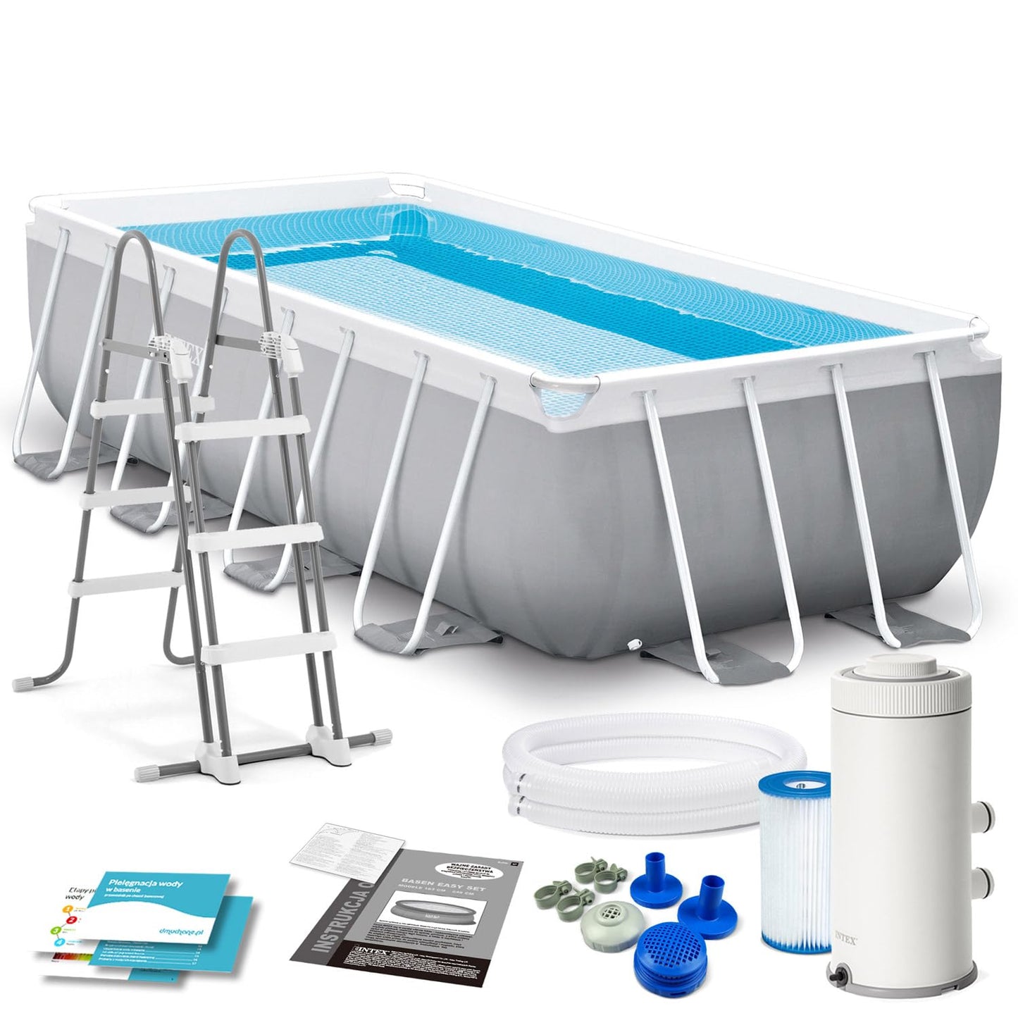 Bestway Swimming Pool, 404x201x100 cm, Rectangular, Steel Frame, 6478.0 Liters, Tri-Tech™, for Backyard Recreation and Summer Swimming Fun