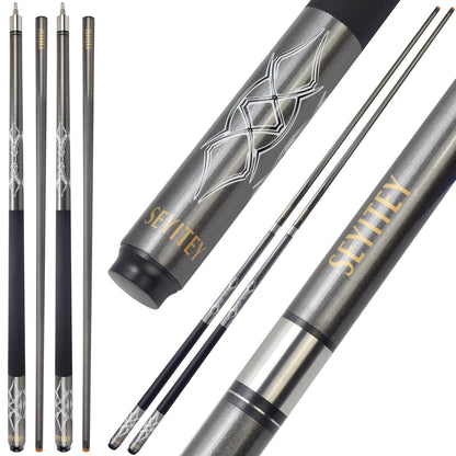 Carbon Fiber Pool Cue Stick 10.5mm/11.8mm/12.5mm,Low Deflection Pool Stick with Rare Wood Butt,Professional Cue Stick with Box Case