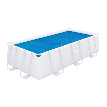 Intex 4M X 2M X 1M Prism Frame Rectangular Pool Set, Hellgrau & Solarabdeckplane für Ultra Frame rechteckig 400 x 200 cm, Stärke 160 Mikron