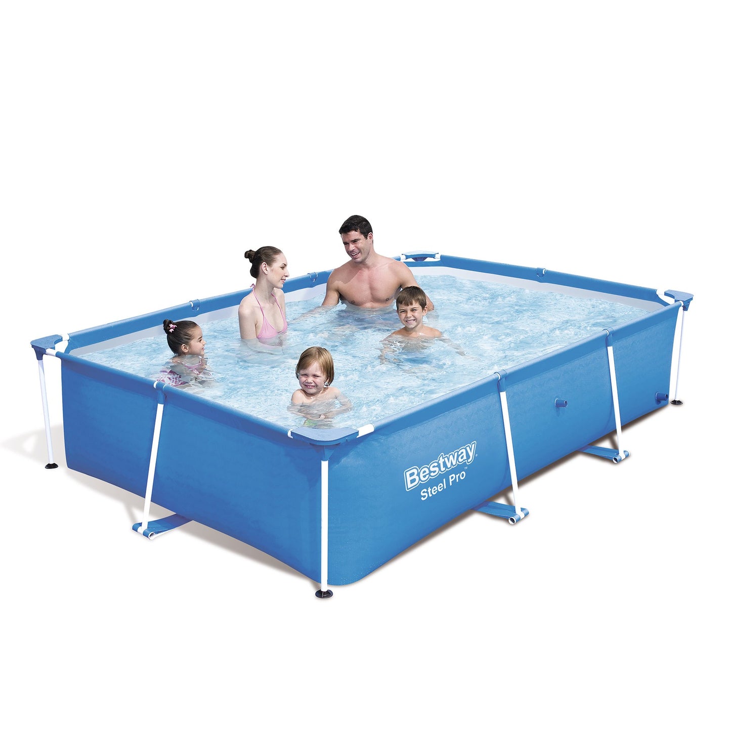 Bestway Frame Pool Deluxe Splash Jr. - Steel Pro, 259 x 170 x 61 cm, blau
